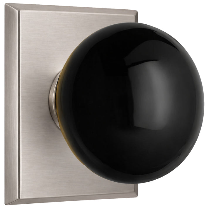 Magnifique® Rectangular Door Set with Black Porcelain Knobs (Several Finishes Available)