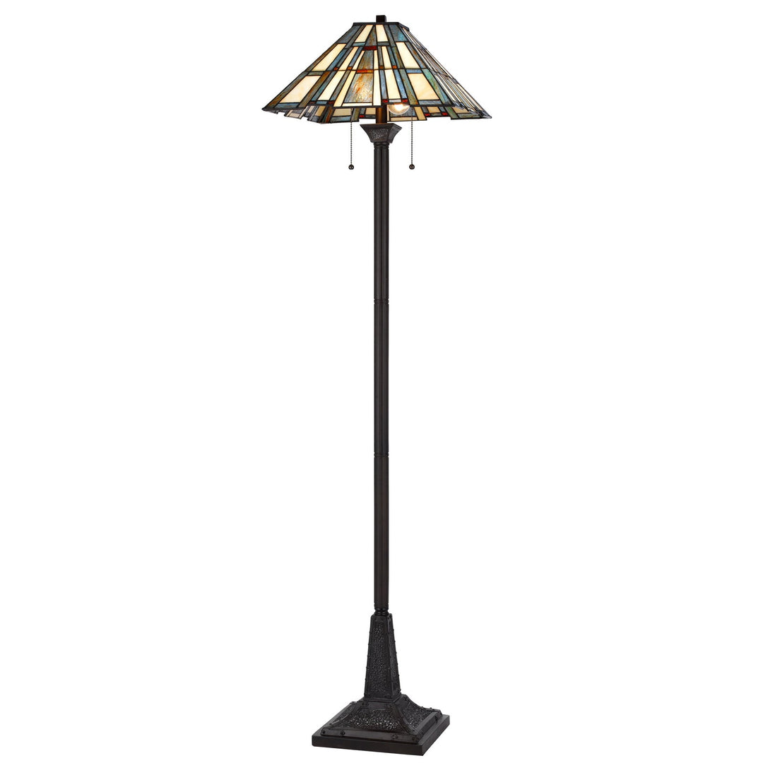 60W X 2 METAL/RESIN TIFFANY FLOOR LAMP WITH PULL CHAIN SWITCHES Cal Lighting