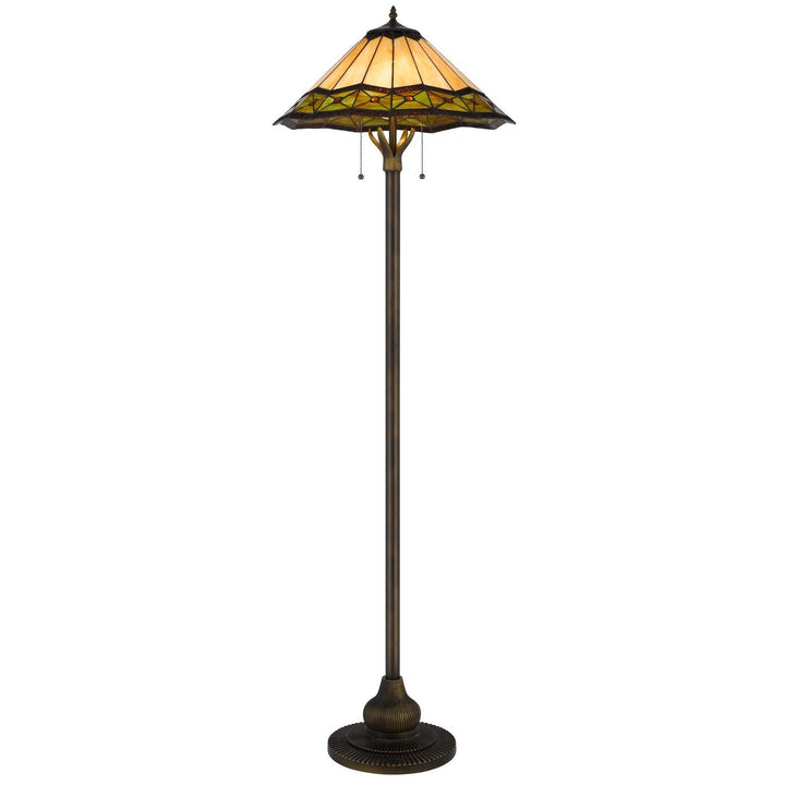 60W X 2 ARMSCROFT TIFFANY FLOOR LAMP Cal Lighting