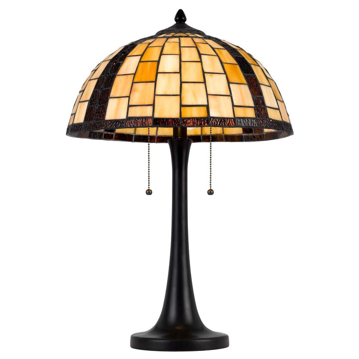 60W X 2 WHITTON TIFFANY TABLE LAMP Cal Lighting