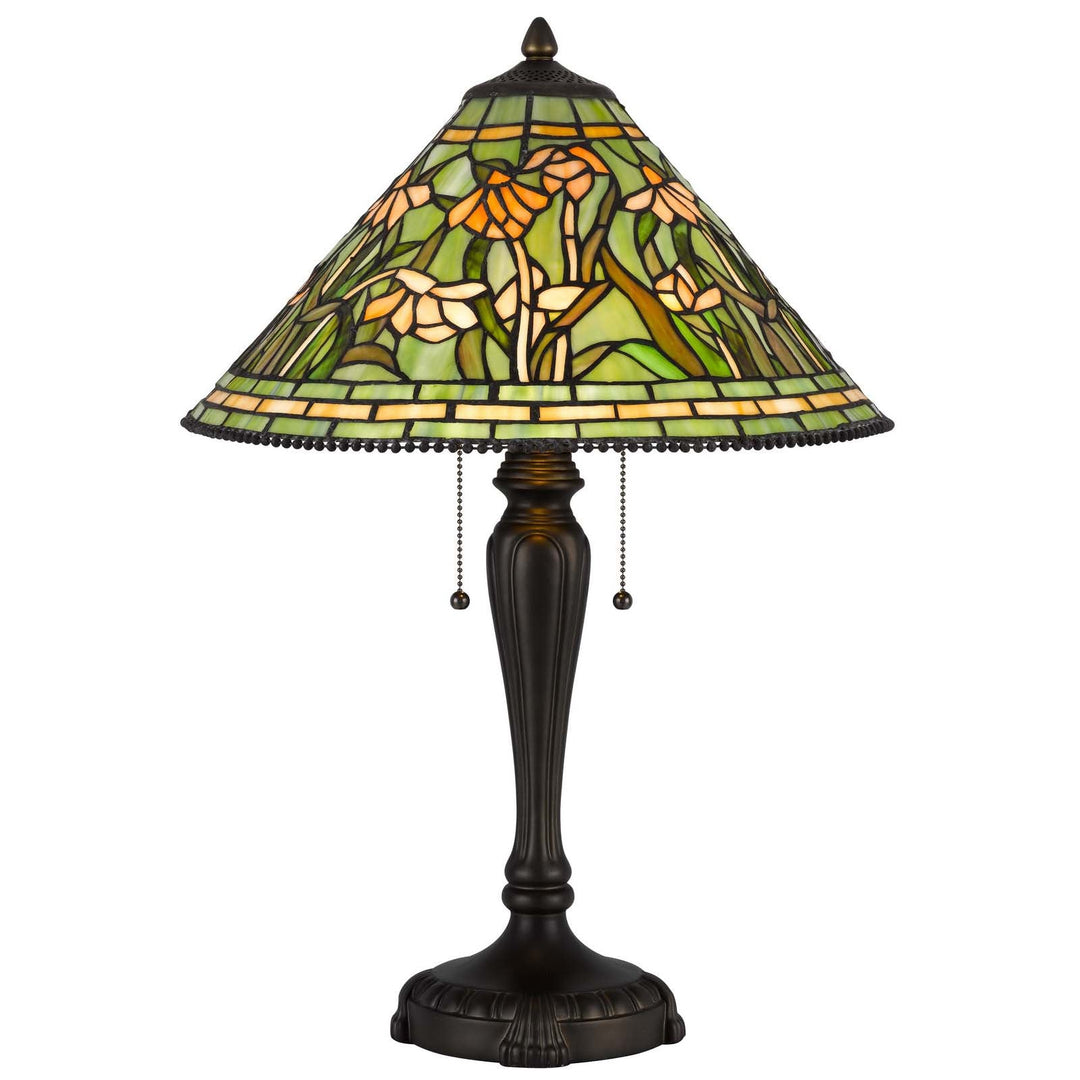 60W X 2 MILWOOD TIFFANY TABLE LAMP Cal Lighting