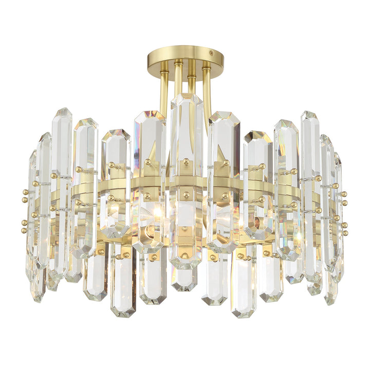 Crystorama Crystorama Bolton 4 Light Aged Brass Semi Flush Mount