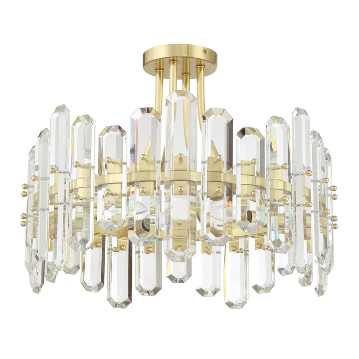 Crystorama Crystorama Bolton 4 Light Aged Brass Semi Flush Mount