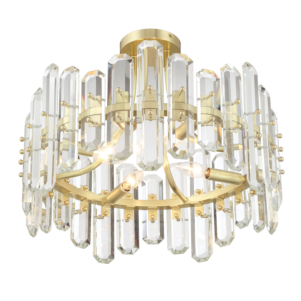 Crystorama Crystorama Bolton 4 Light Aged Brass Semi Flush Mount