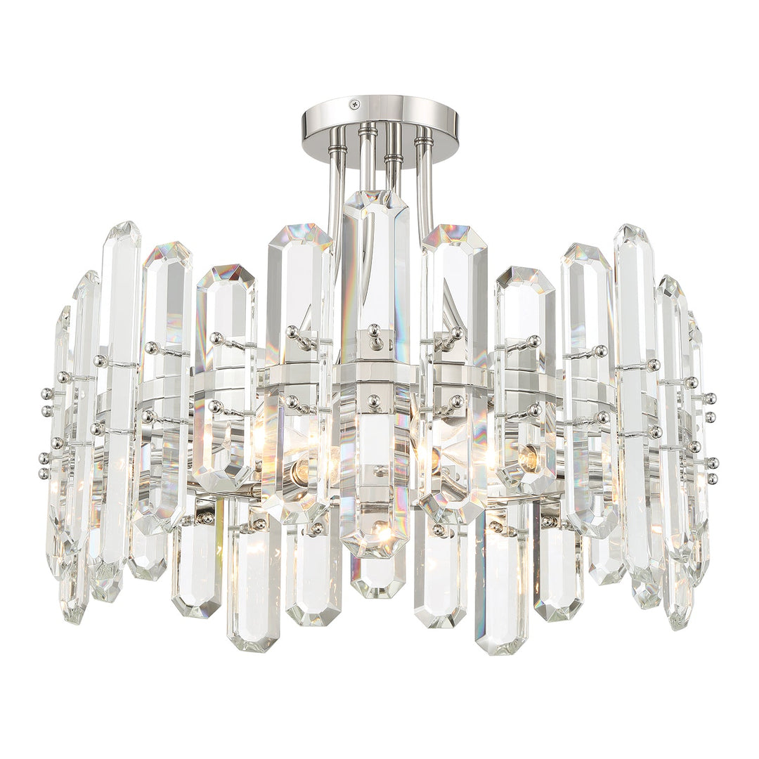 Crystorama Crystorama Bolton 4 Light Polished Nickel Semi Flush Mount