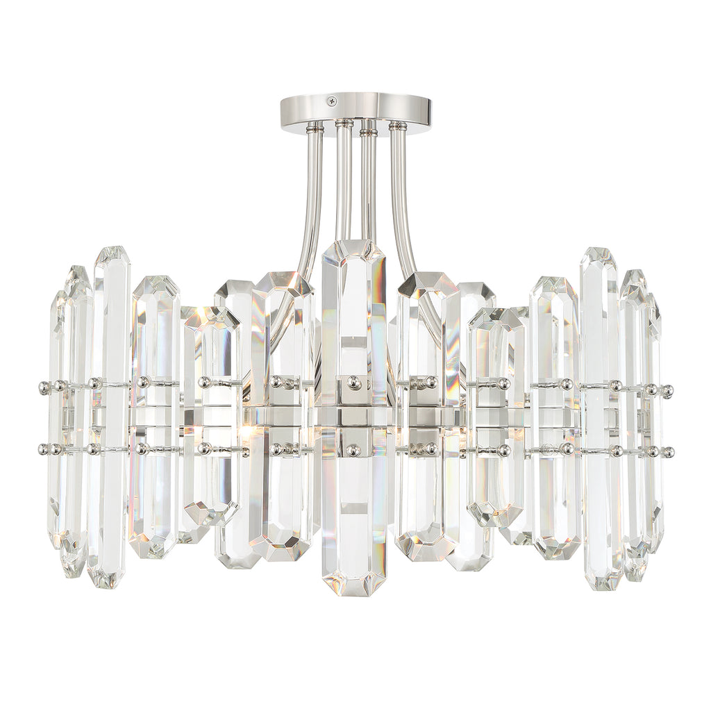 Crystorama Crystorama Bolton 4 Light Polished Nickel Semi Flush Mount