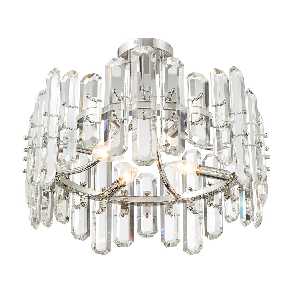 Crystorama Crystorama Bolton 4 Light Polished Nickel Semi Flush Mount