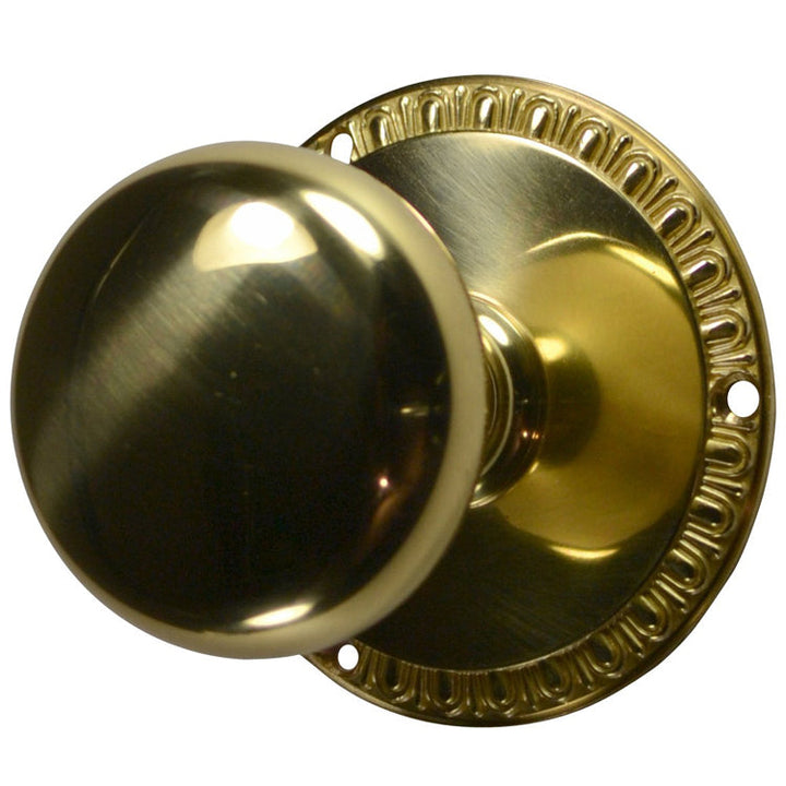 ##Antique Hardware## Egg & Dart Rosette Door Set with Round Brass Door Knobs (Several Finishes Available)