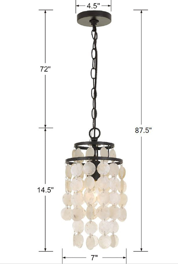 Brielle 1 Light Dark Bronze Mini Pendant Crystorama