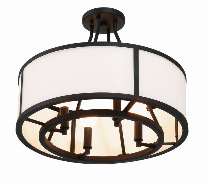 Crystorama Crystorama Bryant 4 Light Black Forged Semi Flush Mount