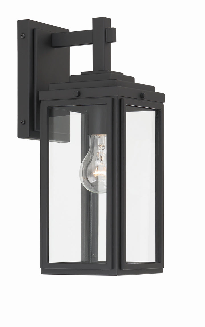 Byron 1 Light Matte Black Outdoor Sconce Crystorama