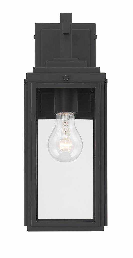 Byron 1 Light Matte Black Outdoor Sconce Crystorama