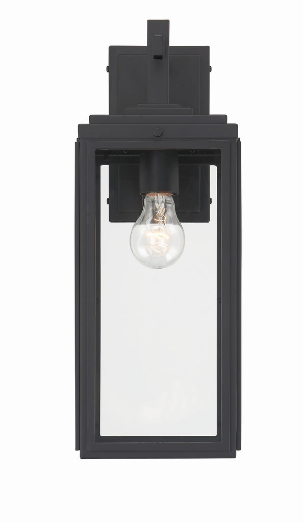 Byron 1 Light Matte Black Outdoor Sconce Crystorama