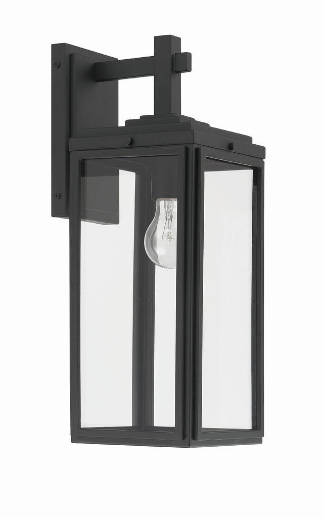 Byron 1 Light Matte Black Outdoor Sconce Crystorama