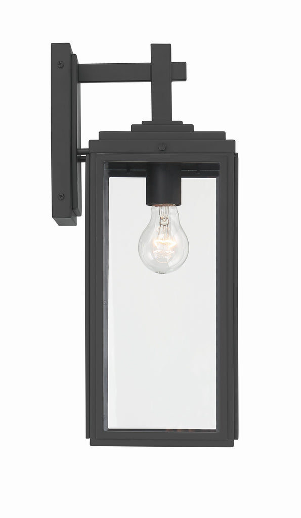 Byron 1 Light Matte Black Outdoor Sconce Crystorama