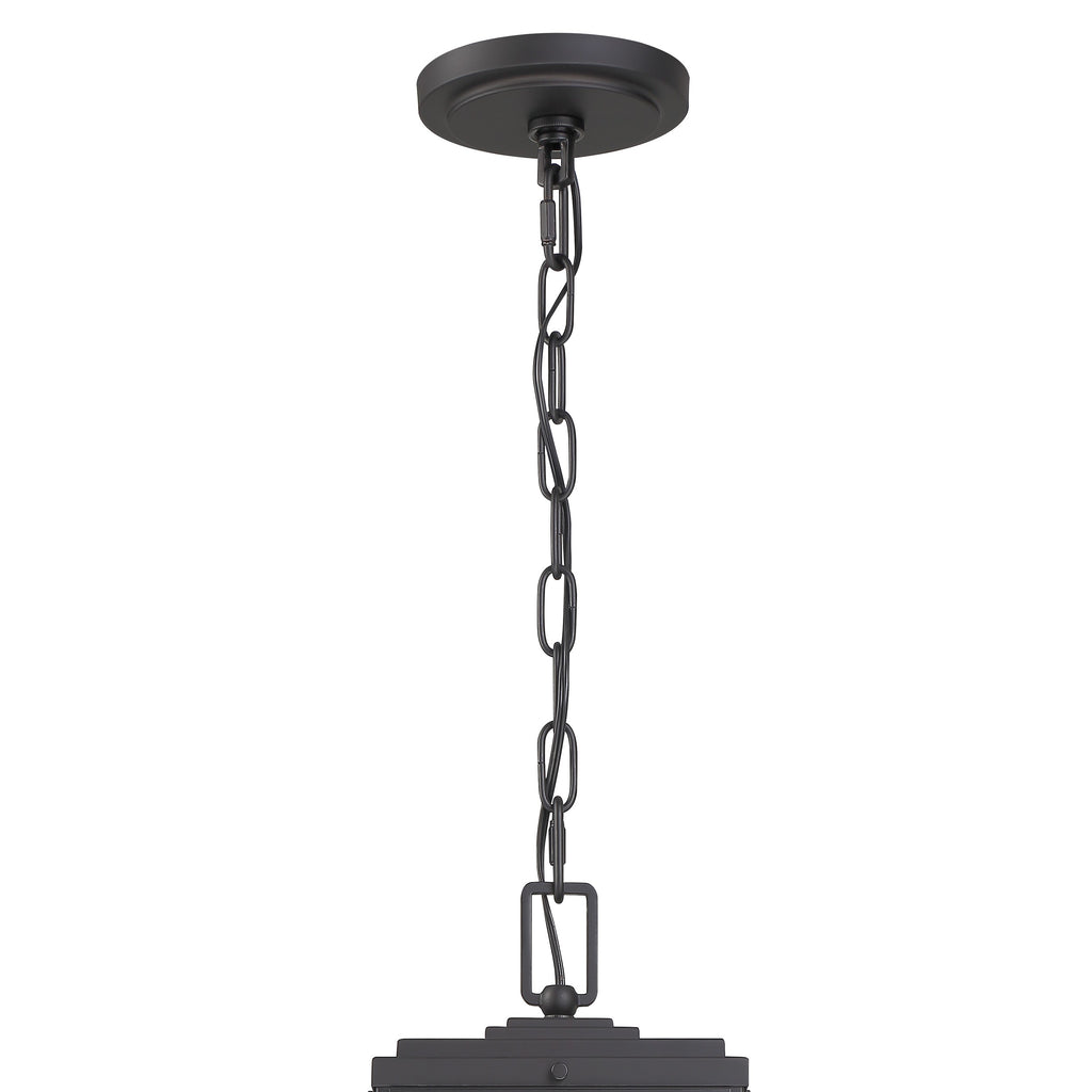 Byron 3 Light Matte Black Outdoor Pendant Crystorama