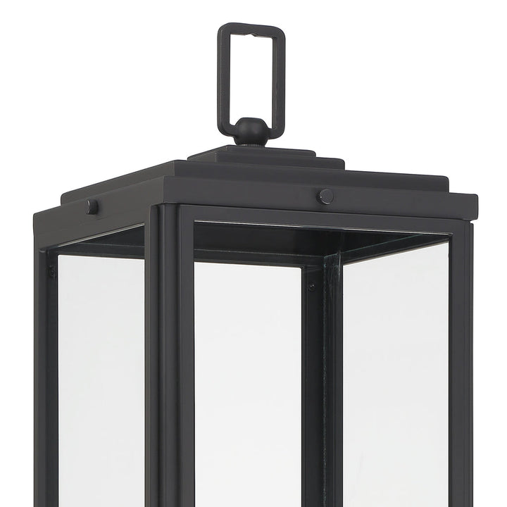 Byron 3 Light Matte Black Outdoor Post Crystorama