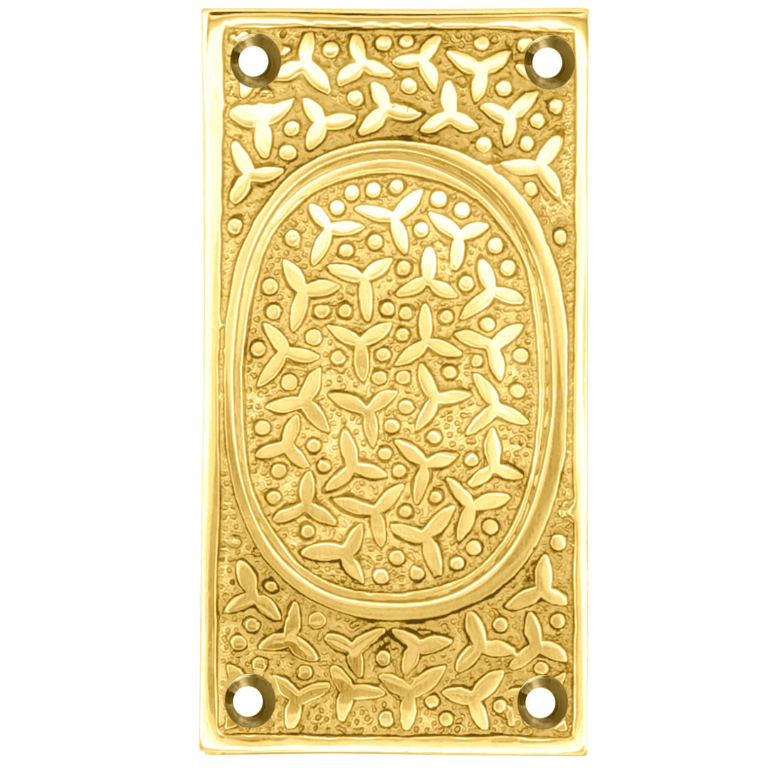 Rice Pattern Solid Brass Pocket Door Pull (Several Finish Available)