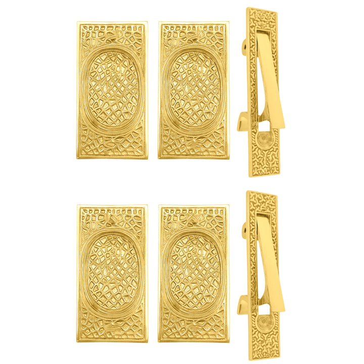 Rice Pattern Pocket Door Set (Several Finishes Available)