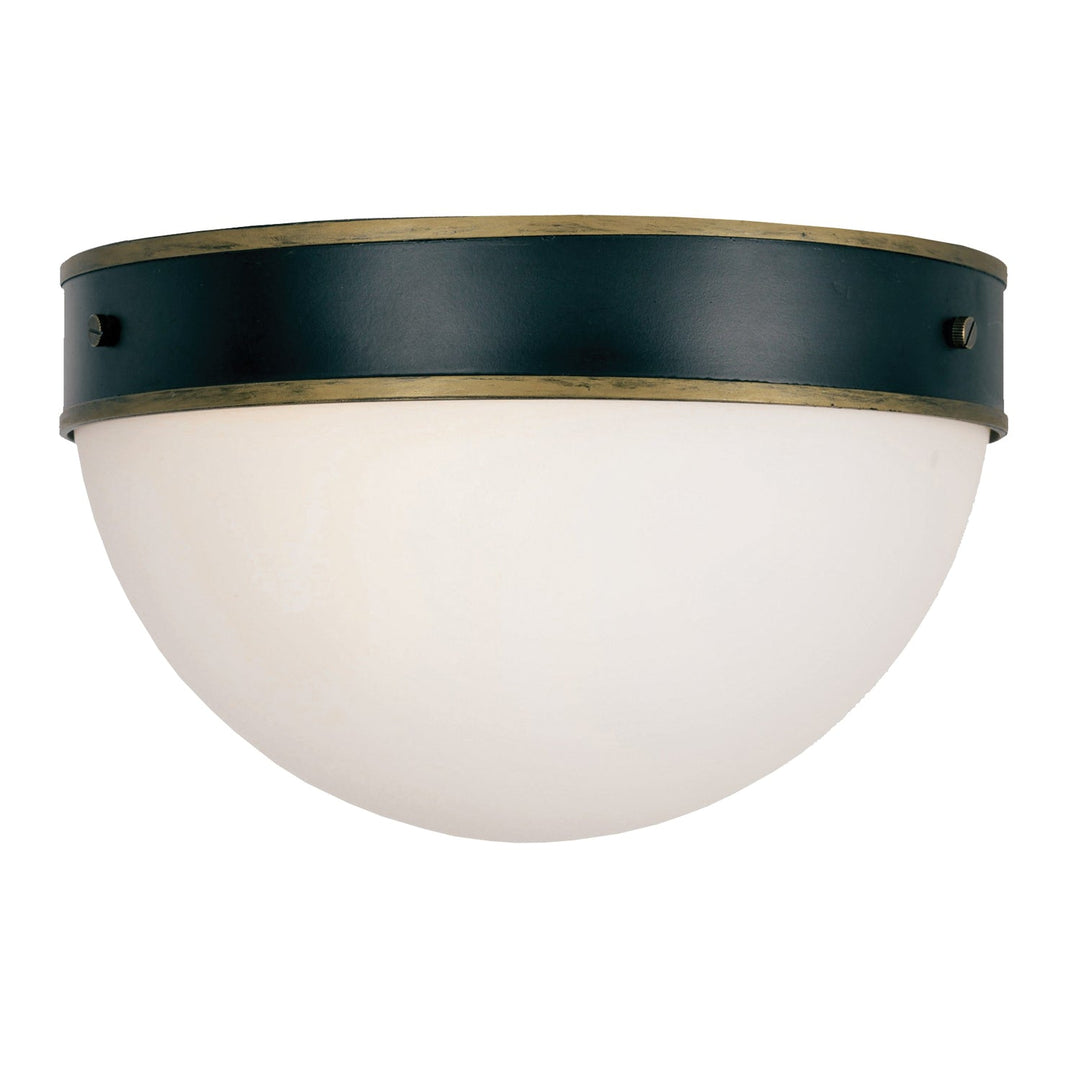 Brian Patrick Flynn Capsule 2 Light Matte Black + Textured Gold Outdoor Flush Mount Crystorama