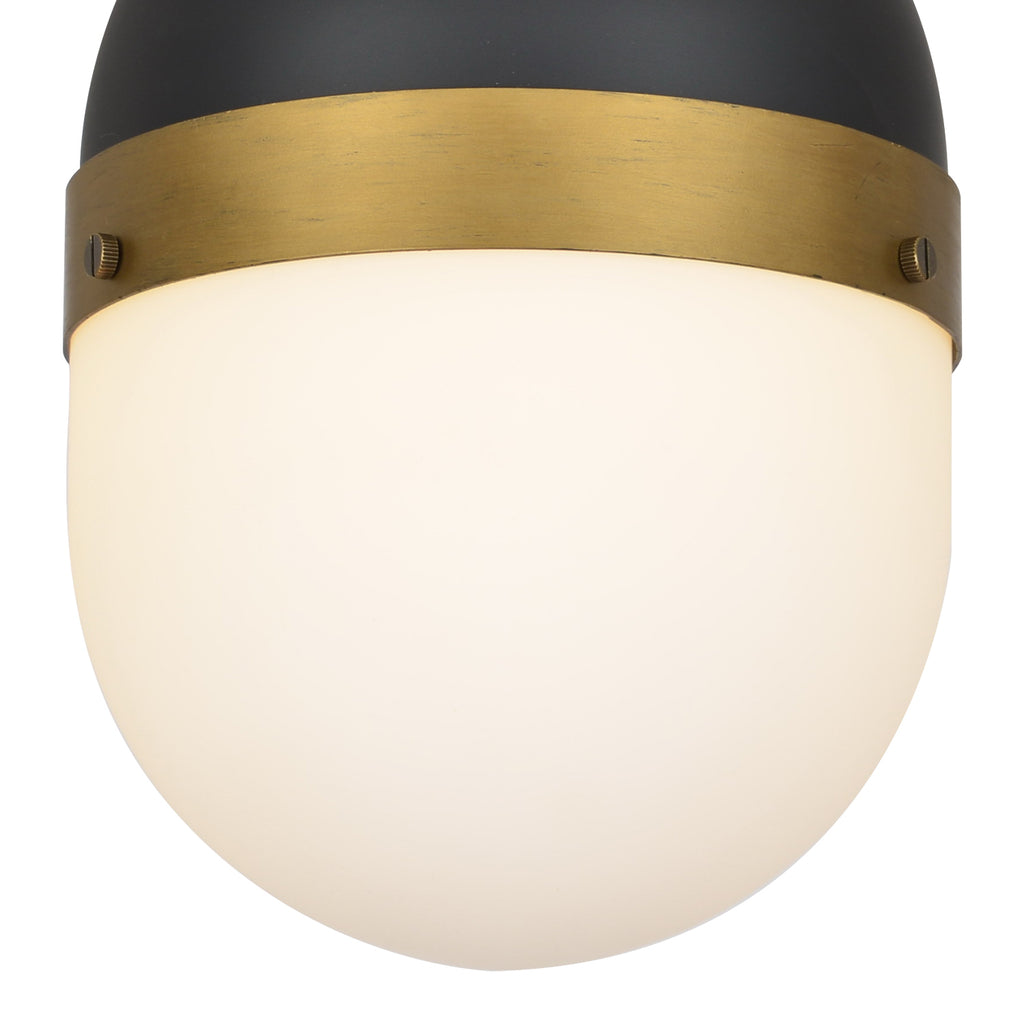 Brian Patrick Flynn Capsule 1 Light Matte Black + Textured Gold Outdoor Pendant Crystorama