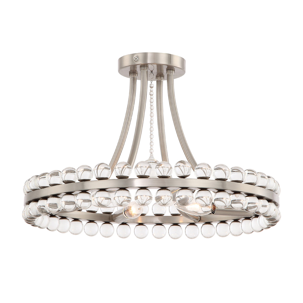 Crystorama Crystorama Clover 4 Light Aged Brass Semi Flush Mount