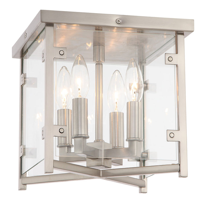 Crystorama Crystorama Danbury 4 Light Brushed Nickel Flush Mount