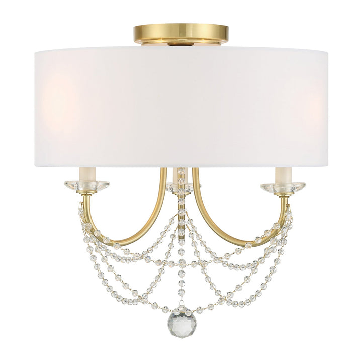 Crystorama Crystorama Delilah 3 Light Aged Brass Semi Flush Mount