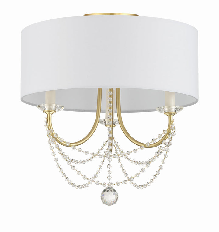 Crystorama Crystorama Delilah 3 Light Aged Brass Semi Flush Mount