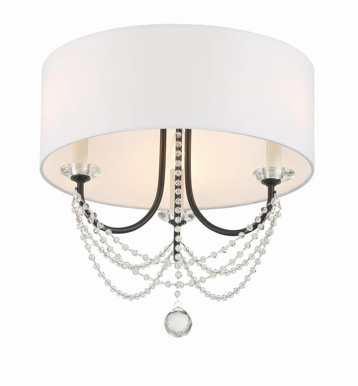 Crystorama Crystorama Delilah 3 Light Matte Black Semi Flush Mount