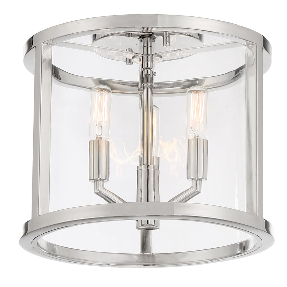 Crystorama Crystorama Libby Langdon Devon 3 Light Polished Nickel Semi Flush Mount