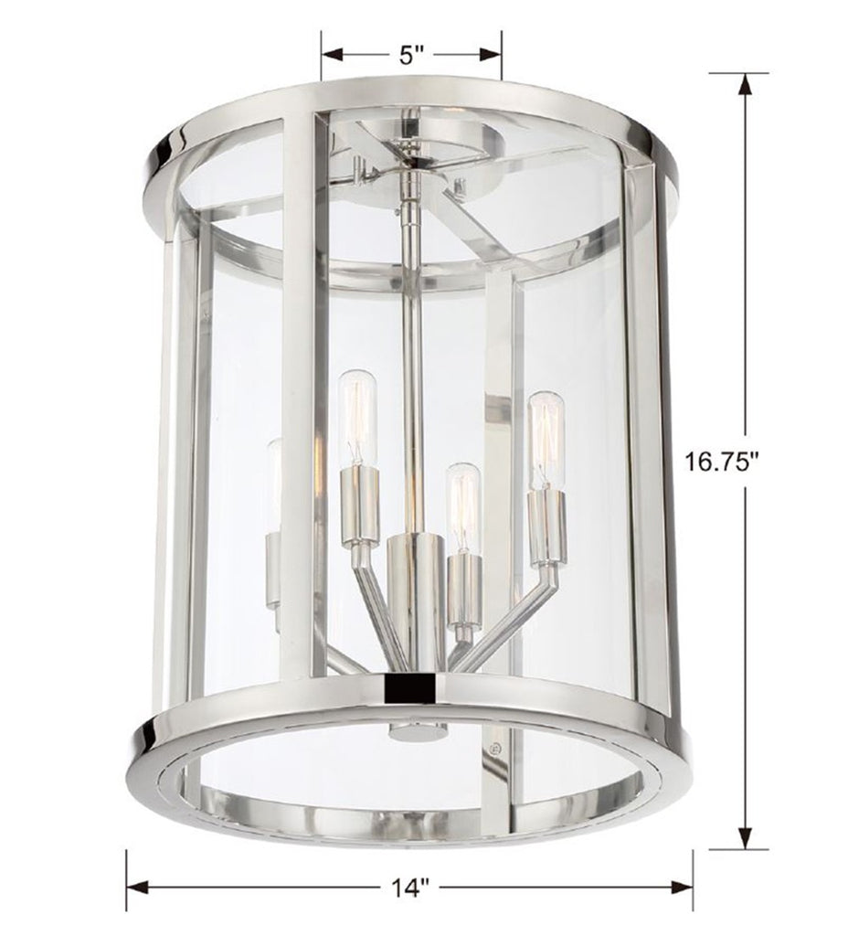 Crystorama Crystorama Libby Langdon Devon 4 Light Polished Nickel Semi Flush Mount