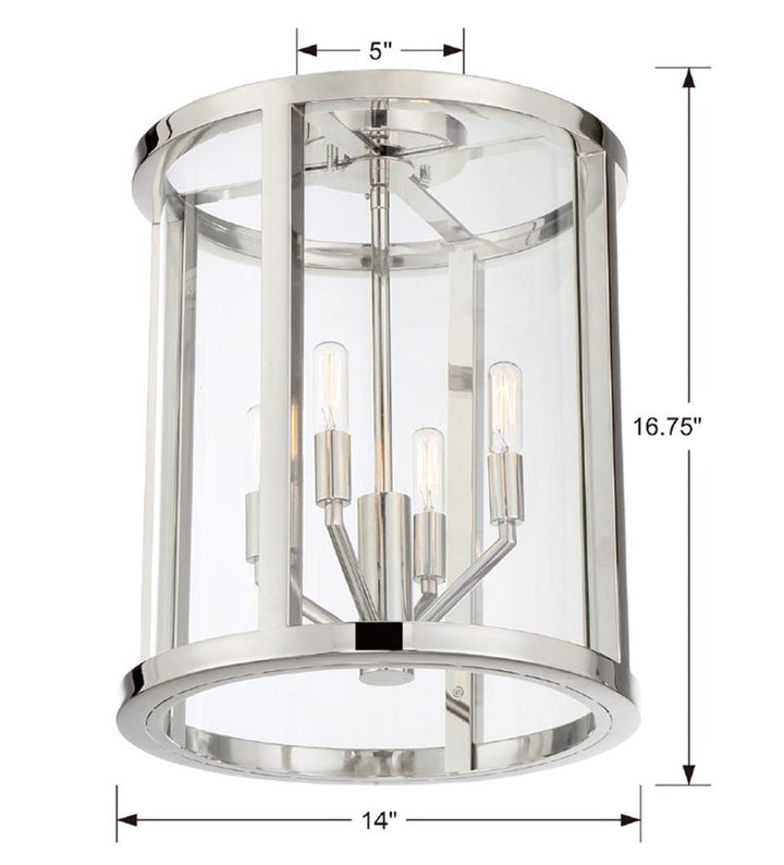 Crystorama Crystorama Libby Langdon Devon 4 Light Polished Nickel Semi Flush Mount