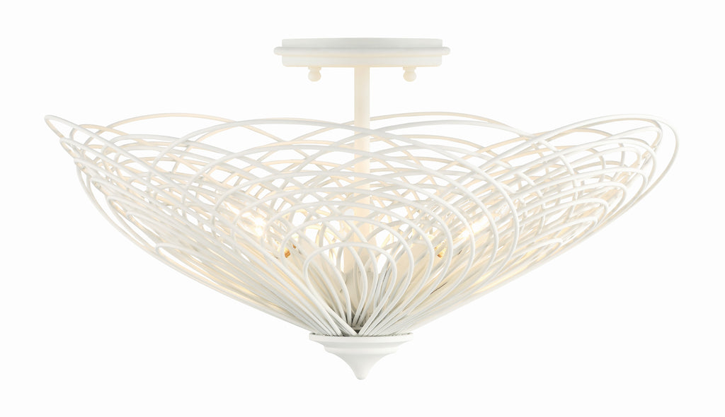 Crystorama Crystorama Doral 3 Light Matte White Semi Flush Mount