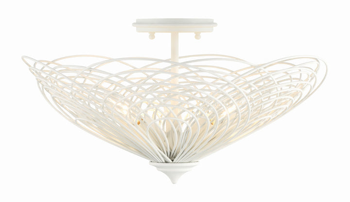 Crystorama Crystorama Doral 3 Light Matte White Semi Flush Mount