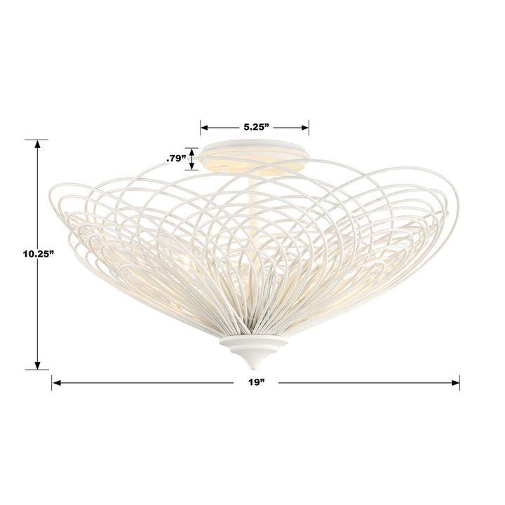 Crystorama Crystorama Doral 3 Light Matte White Semi Flush Mount