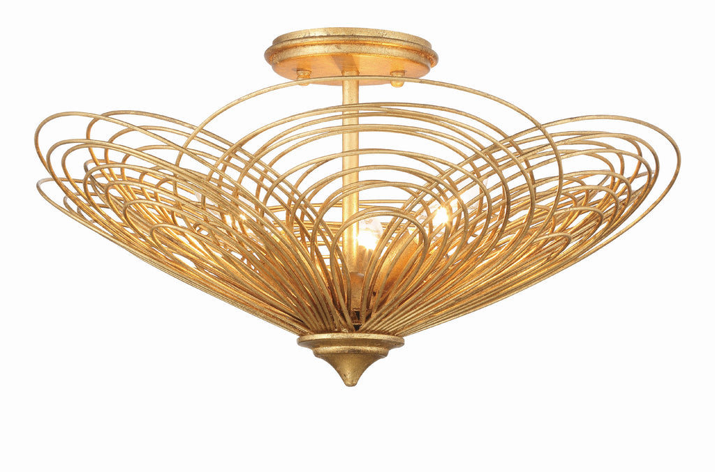 Crystorama Crystorama Doral 3 Light Renaissance Gold Semi Flush Mount