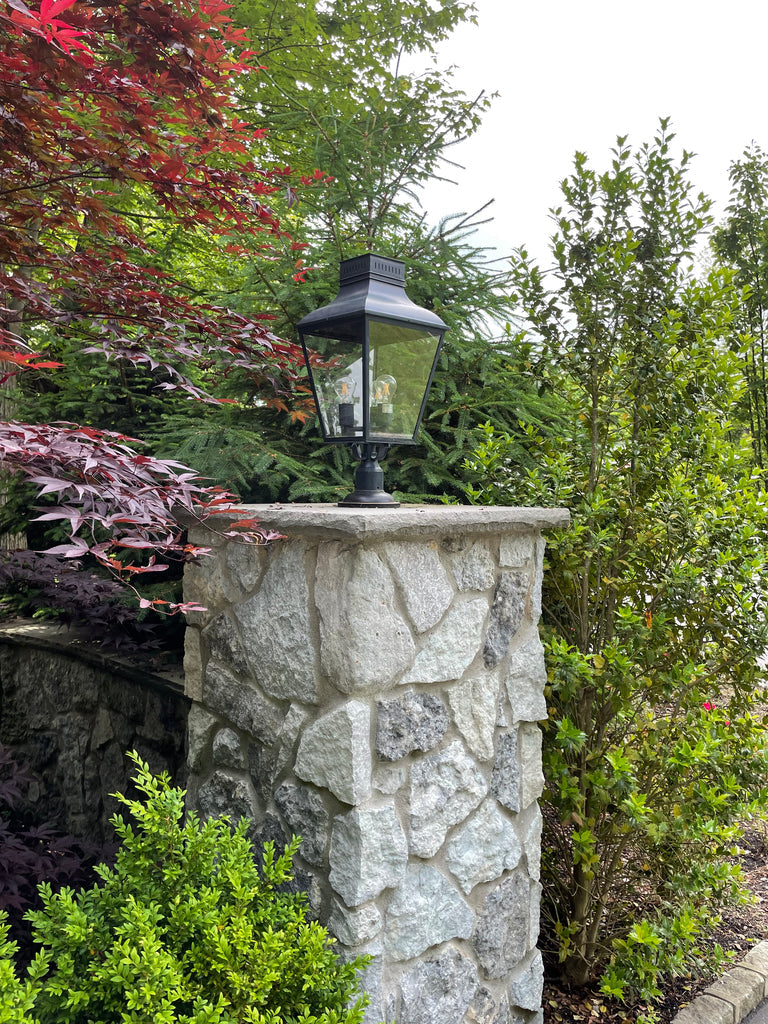 Dumont 3 Light Graphite Outdoor Post Crystorama