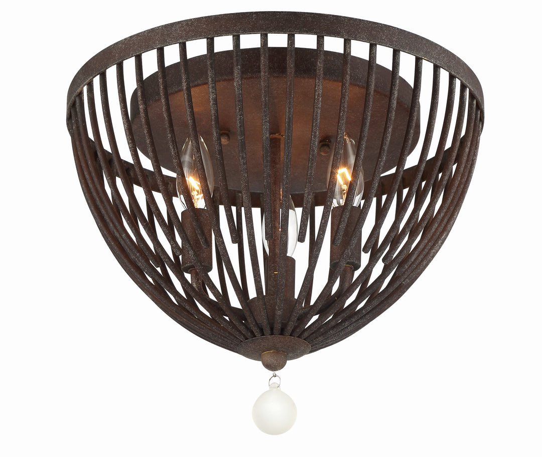 Crystorama Crystorama Duval 3 Light Forged Bronze Flush Mount