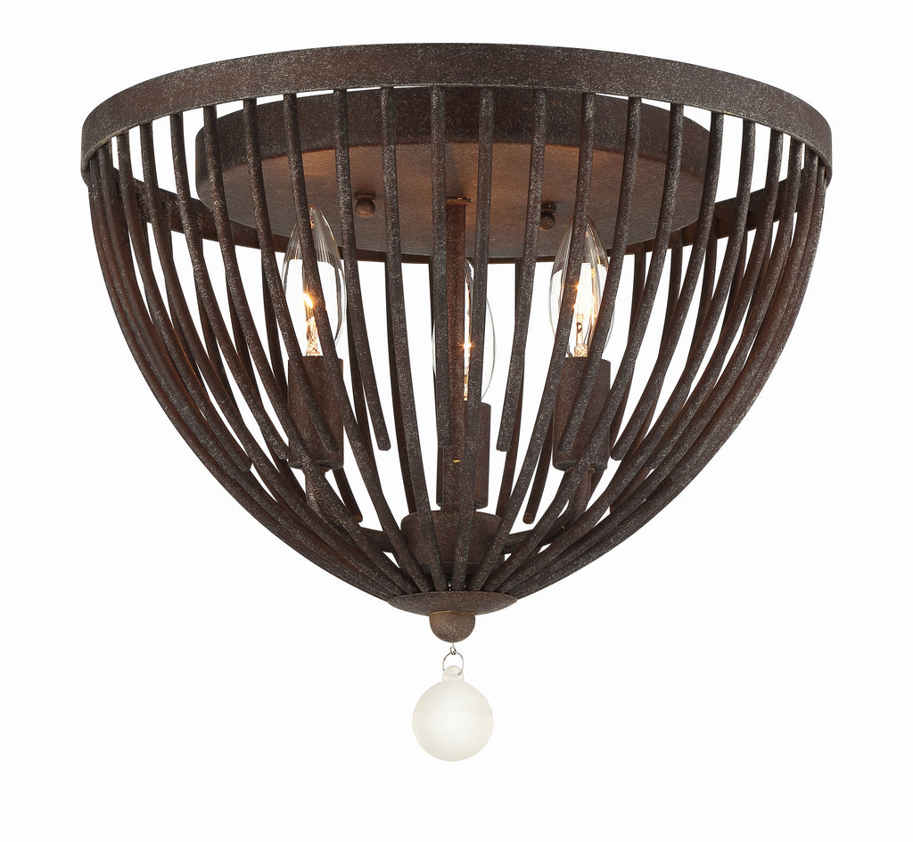 Crystorama Crystorama Duval 3 Light Forged Bronze Flush Mount