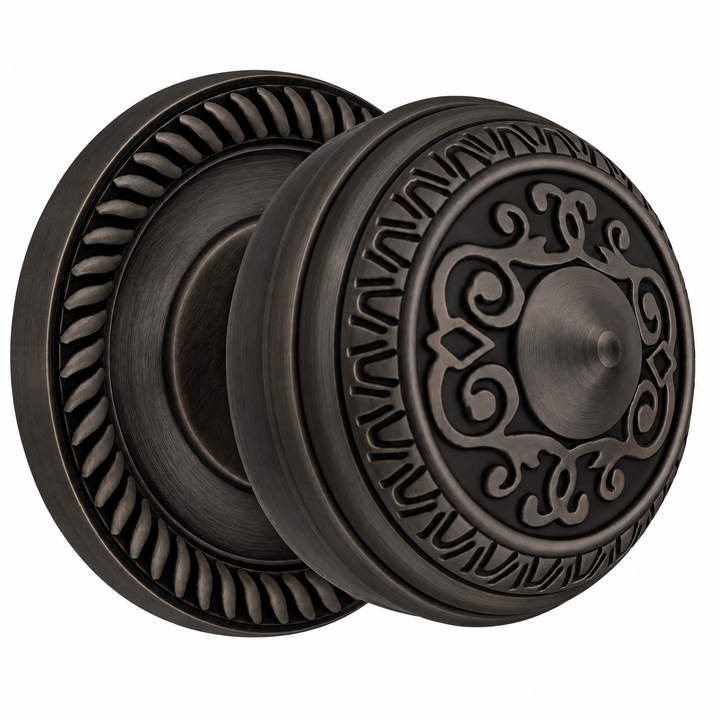 Georgian Roped Rosette Door Set with Egg & Dart Door Knobs (Several Finishes Available)