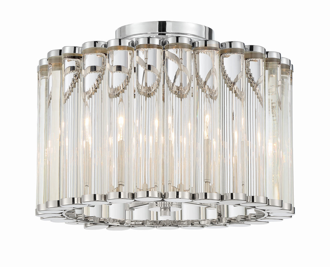 Crystorama Crystorama Libby Langdon Elliot 4 Light Polished Nickel Semi Flush Mount