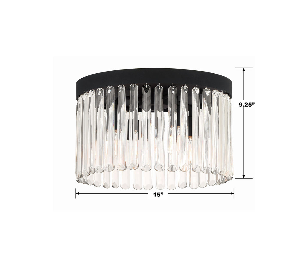 Crystorama Crystorama Emory 4 Light Black Forged Flush Mount