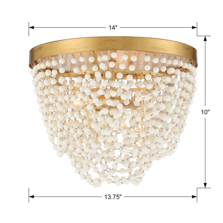 Crystorama Crystorama Fiona 3 Light Antique Gold Flush Mount