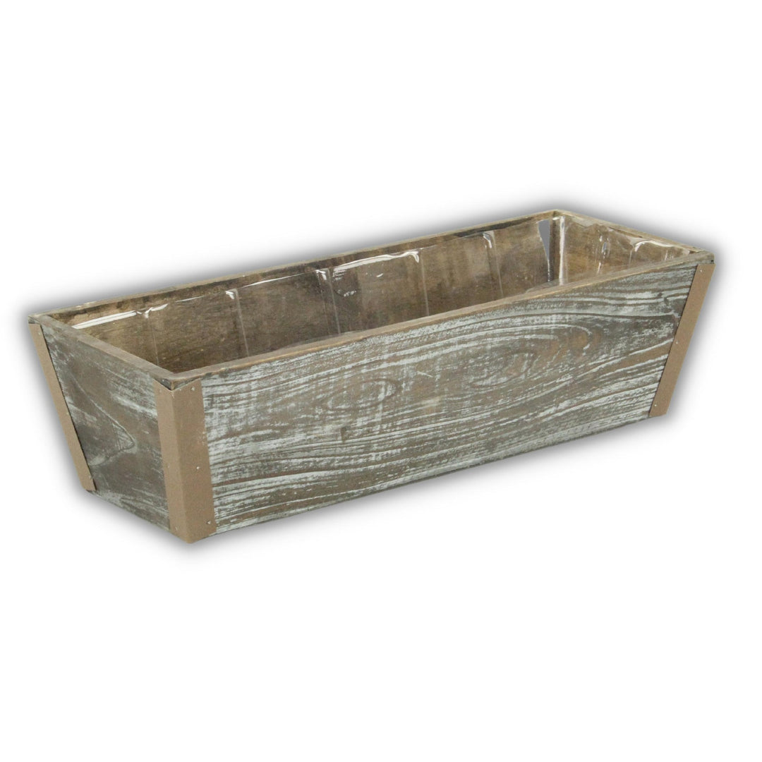 CHEUNGS Ruston Gray Wooden Ledge Planter - 14 Inch