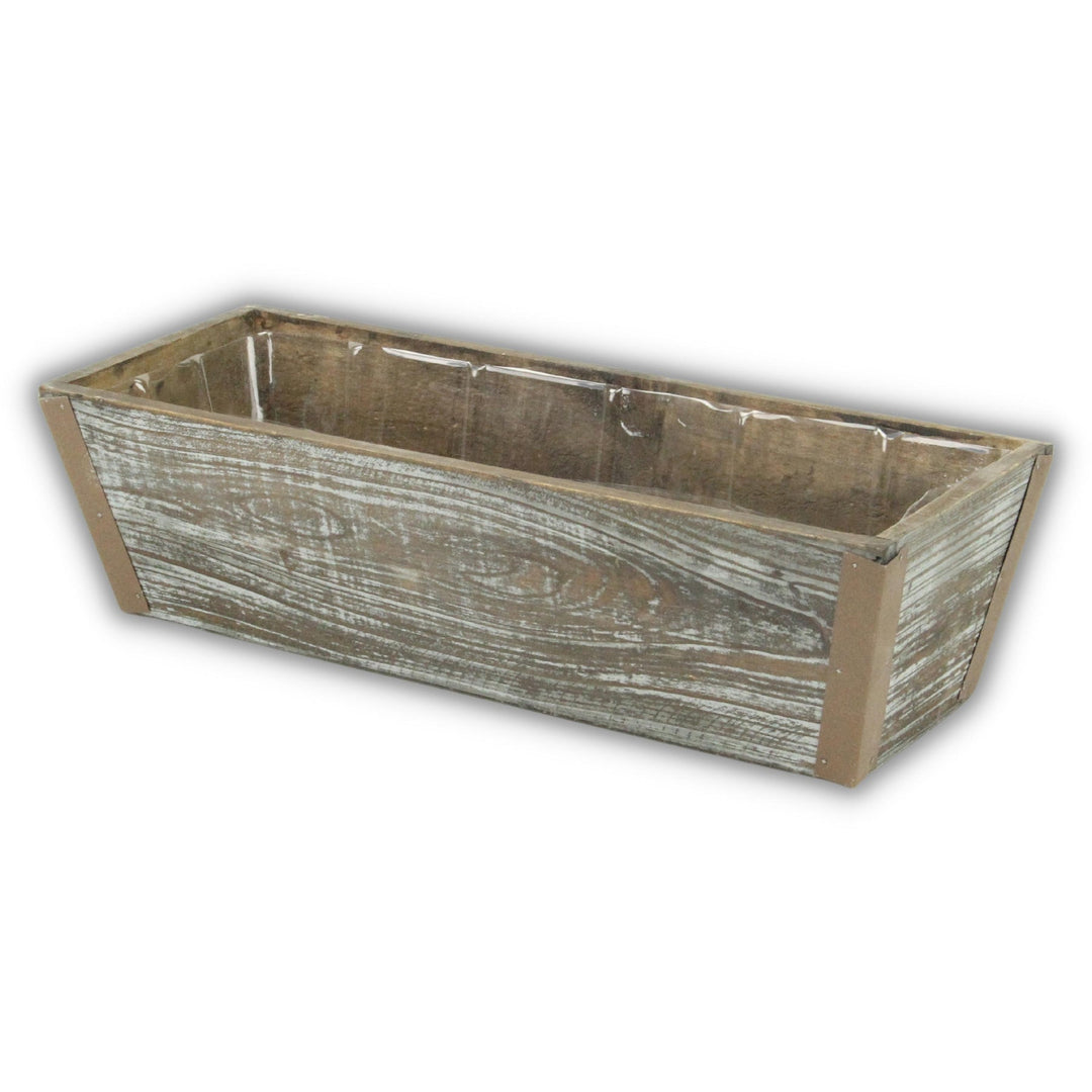 CHEUNGS Ruston Gray Wooden Ledge Planter - 14 Inch