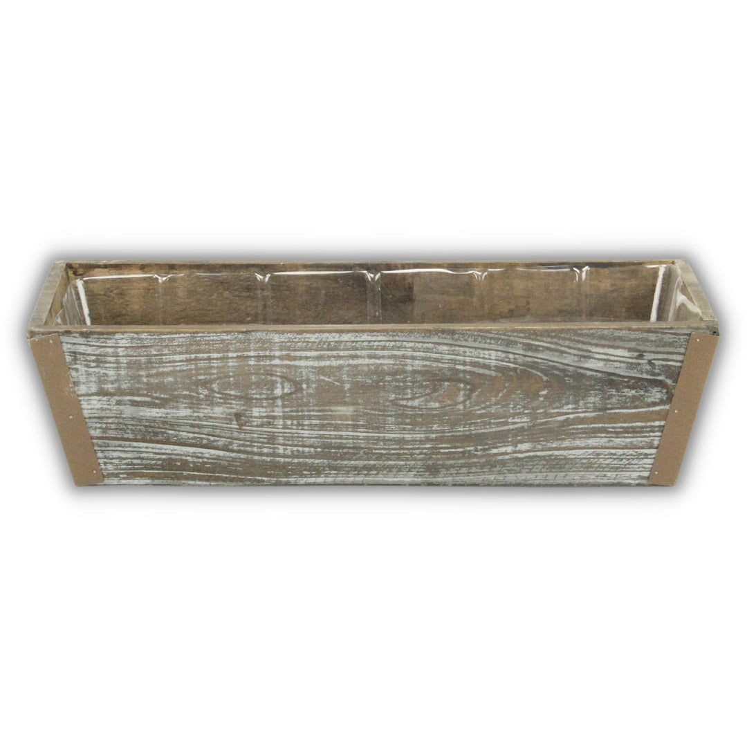 CHEUNGS Ruston Gray Wooden Ledge Planter - 14 Inch