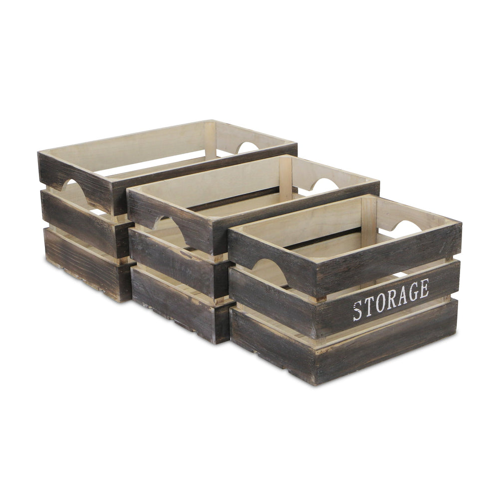 CHEUNGS Isolde Set of 3 Wood Crates - Storage