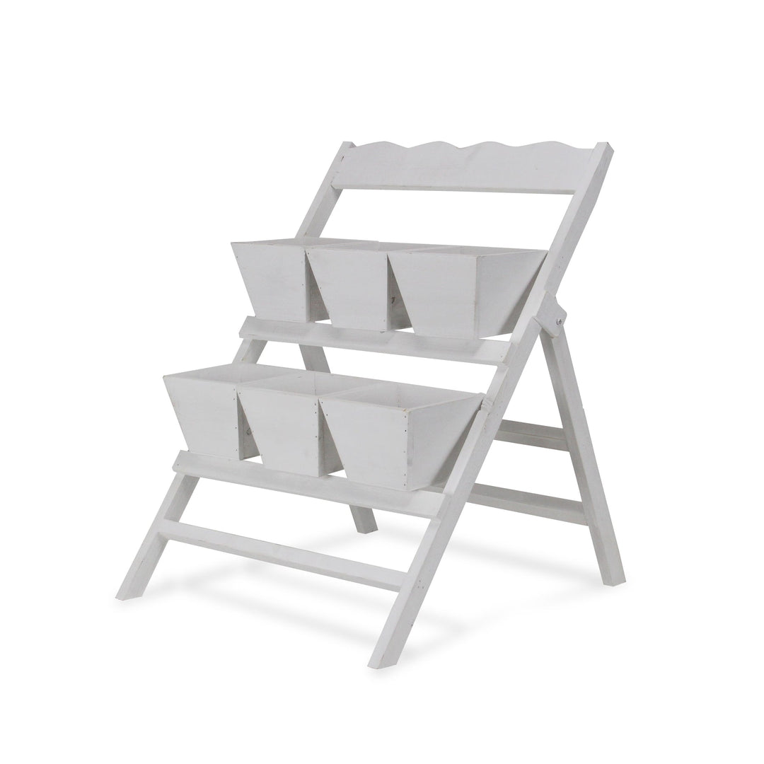 CHEUNGS Emmeline 6 Slot Tiered Garden Stand - White