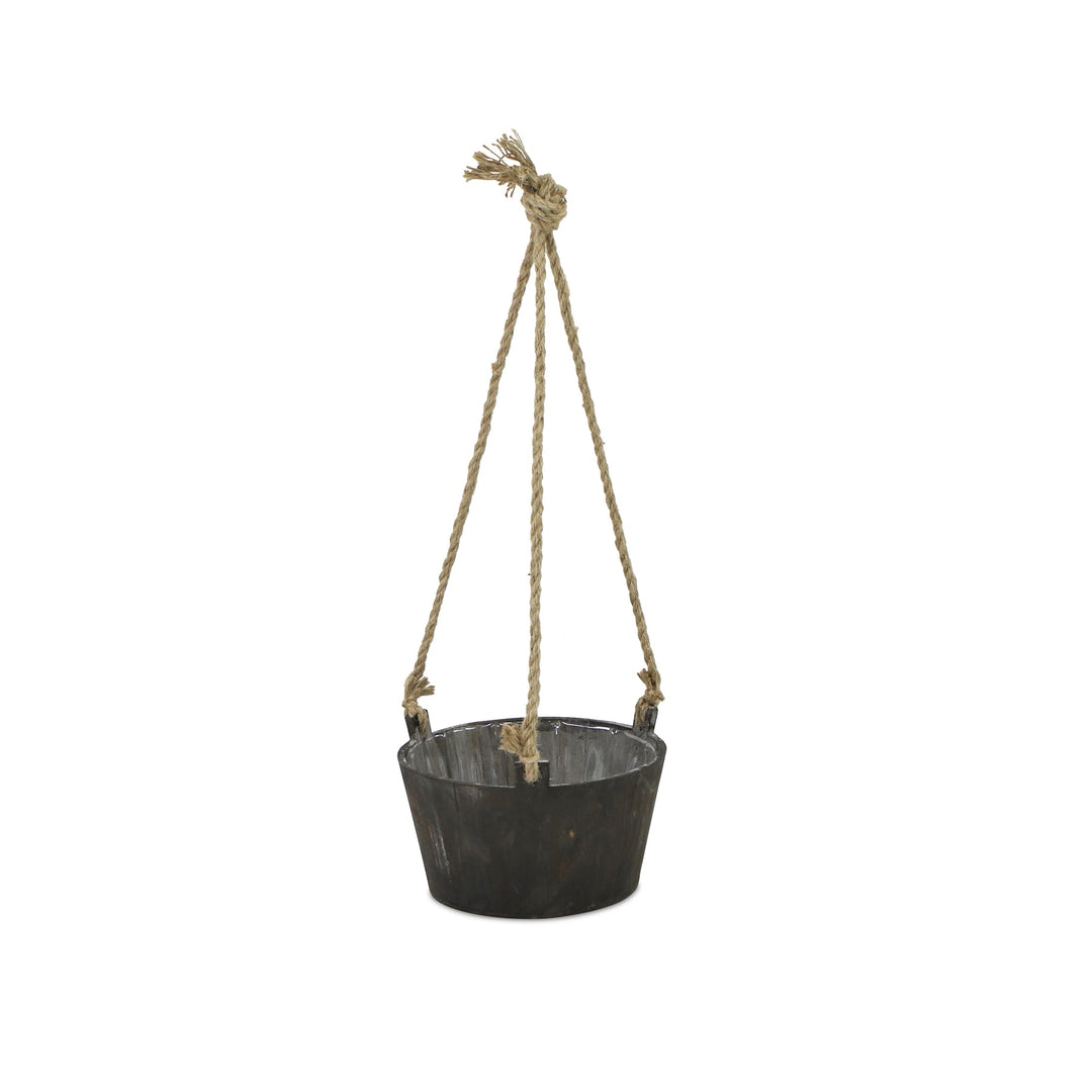 CHEUNGS Calvin Round Wooden Rope Hung Planter